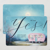 Invitation Mariage Modèle Wanderlust Love Trailer (Devant / Derrière)