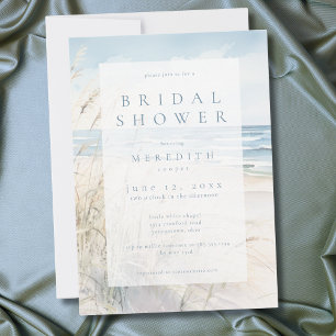 Invitation Mariage Modern de Plage à l'Aquarelle sur le Litto