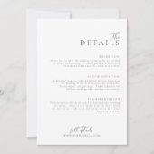 Invitation Mariage Modern Minimal Light et Airy Details Card (Devant)