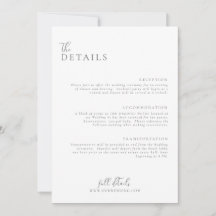 Mariage Modern Minimal Light et Airy Details Card