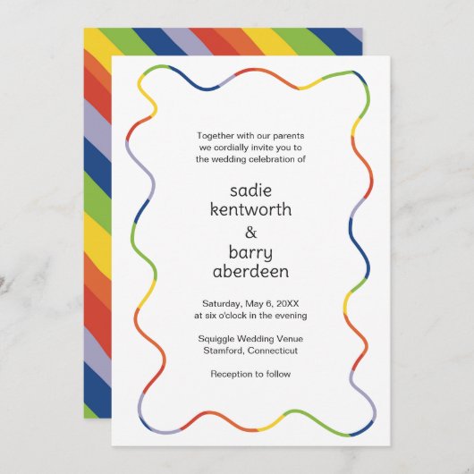 Invitation Mariage moderne (Devant / Derrière)