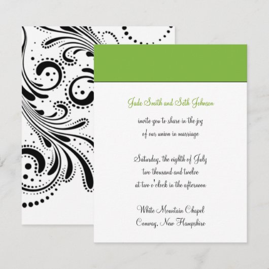 Invitation mariage moderne (Devant / Derrière)