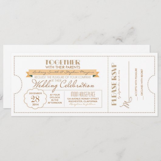 invitation mariage moderne (Devant / Derrière)
