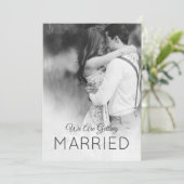 Invitation Mariage moderne 2 Photo Elegant noir blanc (Debout devant)