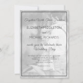 Invitation Mariage moderne 2 Photo Elegant noir blanc (Dos)