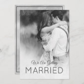 Invitation Mariage moderne 2 Photo Elegant noir blanc (Devant / Derrière)