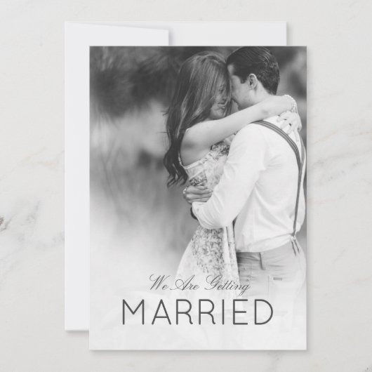 Invitation Mariage moderne 2 Photo Elégant noir et blanc (Devant)