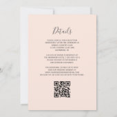 Invitation Mariage moderne à code QR avec strass rose gold (Dos)