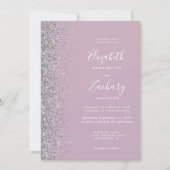 Invitation Mariage moderne à code QR lilas poussiéreux avec p (Devant)