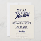 Invitation Mariage moderne à double face coloré rétro Bold (Devant)