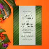 Invitation Mariage moderne à feuilles de bananier tropicales