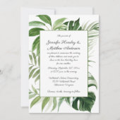 Invitation Mariage Moderne à la Végétation Tropicale | (Devant)