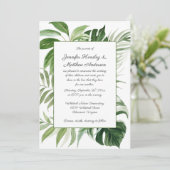 Invitation Mariage Moderne à la Végétation Tropicale | (Debout devant)