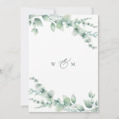 Invitation Mariage Moderne à la Verdure Botanique d'Eucalyptu (Dos)