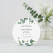 Invitation Mariage Moderne à la Verdure d'Eucalyptus (Debout devant)