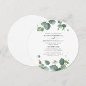 Invitation Mariage Moderne à la Verdure d'Eucalyptus (Devant / Derrière)
