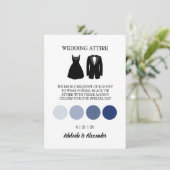 Invitation Mariage moderne à l'aquarelle bleu côtier (Debout devant)