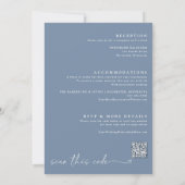 Invitation Mariage Moderne à l'Écriture Manuscrite Cœur Bleu (Dos)