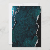 Invitation Mariage Moderne à l'encre argentée sur agate bleu (Dos)