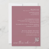 Invitation Mariage Moderne à l'encre de Bourgogne / Merlot (Dos)