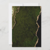 Invitation Mariage Moderne à l'encre dorée sur agate vert oli (Dos)