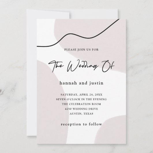 Invitation Mariage moderne abstrait chic d'aquarelle du (Devant)