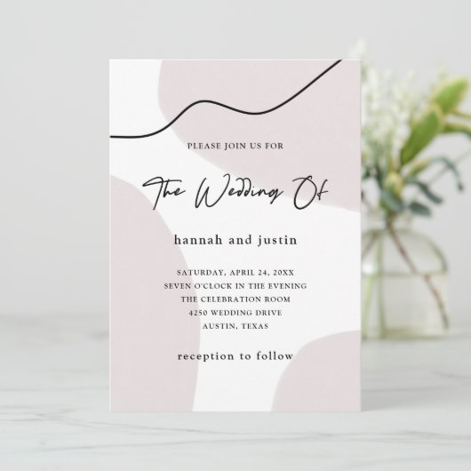 Invitation Mariage moderne abstrait chic d'aquarelle du (Debout devant)