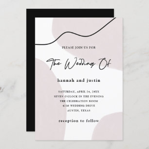 Invitation Mariage moderne abstrait chic d'aquarelle du