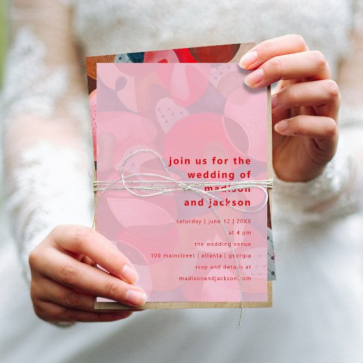 Invitation mariage moderne abstrait coloré simple minimal