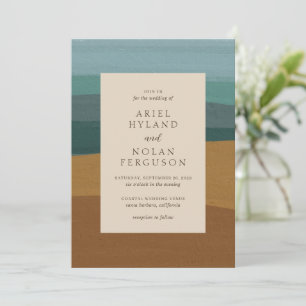 Invitation Mariage moderne Abstrait côtier Ariel