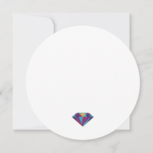 Invitation Mariage moderne abstrait diamant tons de bijoux (Dos)