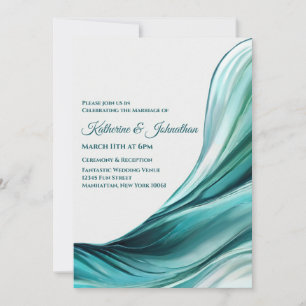 Invitation Mariage moderne - Abstrait-Emerald Green-Invitatio
