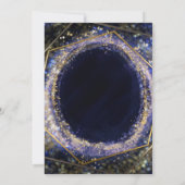 Invitation Mariage Moderne Abstrait Glamour Or Violet Améthys (Dos)