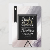 Invitation Mariage Moderne Abstrait Violet Blush Gris (Devant)