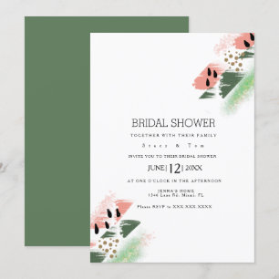 Invitation Mariage Moderne Abstraits Artsy avec Thème Pastèqu