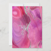 Invitation Mariage Moderne Agate Magenta Argent (Dos)