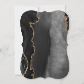 Invitation Mariage Moderne Agate Noir Or Foncé Support (Dos)