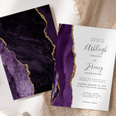Invitation Mariage Moderne Agate Or Violet