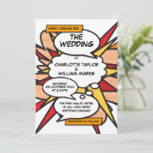 Invitation Mariage Moderne Amusant Bande Dessinée de Style (Debout devant)