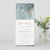 INVITATION MARIAGE MODERNE AQUA BLEU PÂLE AGATE DOUCHE NUPTIA (Debout devant)