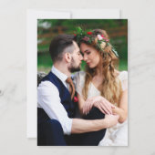 Invitation Mariage Moderne Aquarelle Bourgogne Photo Florale (Dos)