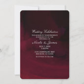 Invitation Mariage moderne aquarelle marron bordeaux (Devant)