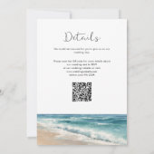 Invitation Mariage Moderne Aquarelle Sur La Plage Avec Code Q (Dos)