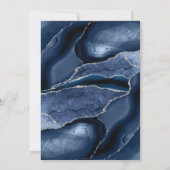 Invitation Mariage Moderne Arc Bleu Marine Agate Argent (Dos)