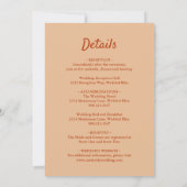 Invitation Mariage Moderne Arc Rustique Orange Brûlé (Dos)