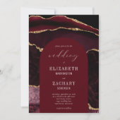 Invitation Mariage Moderne Arch Bourgogne Agate Or (Devant)