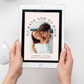 Invitation Mariage moderne Arch Photo rose