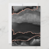Invitation Mariage Moderne Arch Rose Or Agate Noir (Dos)