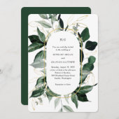 Invitation Mariage moderne arche botanique verdure jardin Inv (Devant / Derrière)