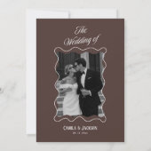 Invitation Mariage Moderne au Chocolat Brun  (Dos)